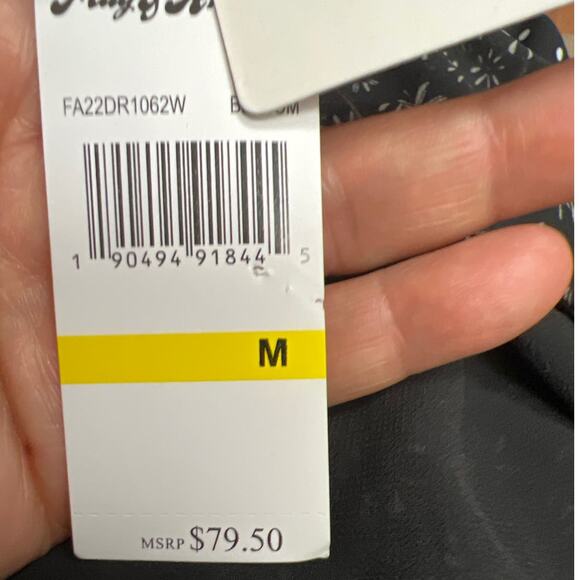 Flag & Anthem Womens V-Neck Ruffle Tears 3/4 Sleeves Floral Midi Dress Size M - Picture 10 of 14